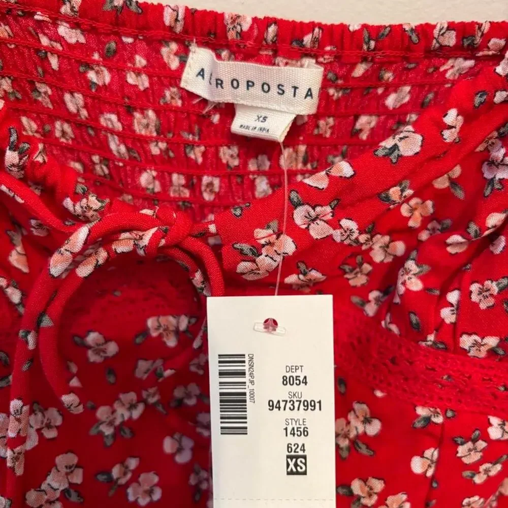 Aeropostale red floral maxi dress